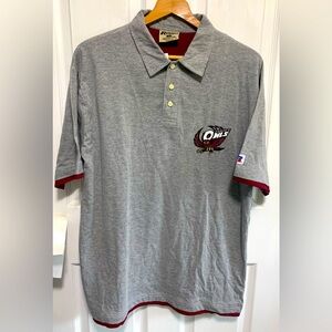 Russell Athletic Temple Owls ProCotton Polo Shirt Men's Size L Grey Maroon